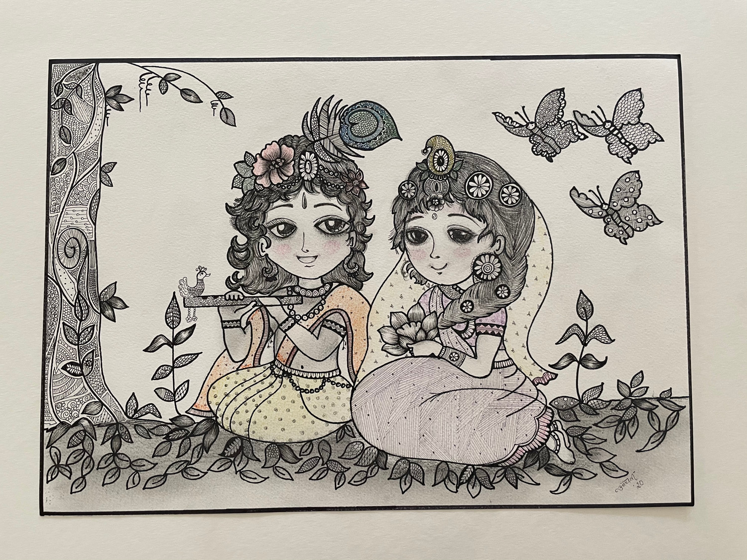 Radha Krishna drawing , hope you all like it.💖 : r/IncredibleIndia