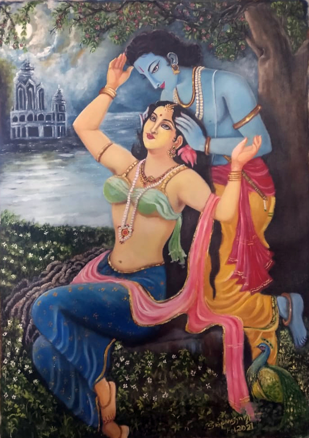 Buy Radha_gopalam_2 Traditional, Mythical, Romantic Painting