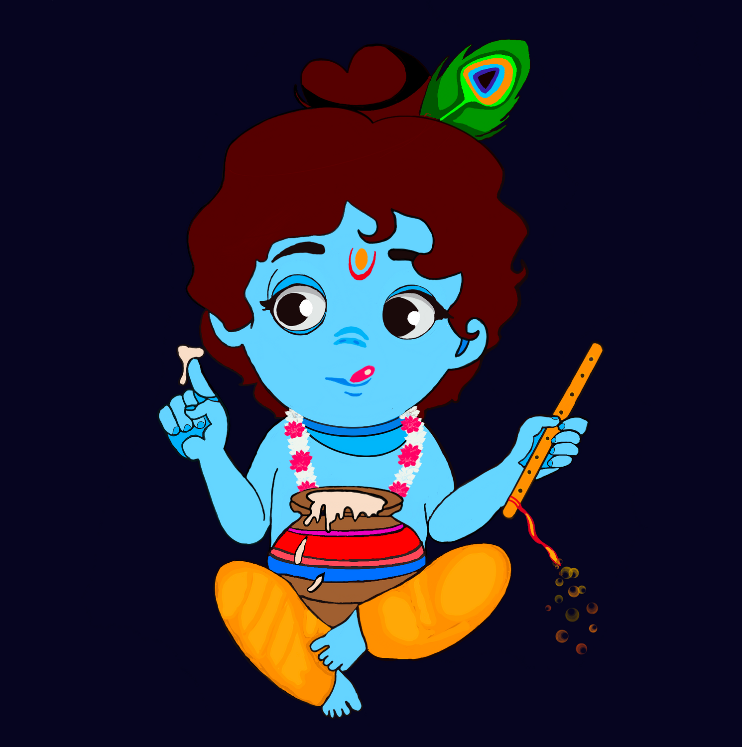 Learn How to Draw Bal Krishna (Hinduism) Step by Step : Drawing Tutorials |  Book art drawings, Krishna drawing, Drawings