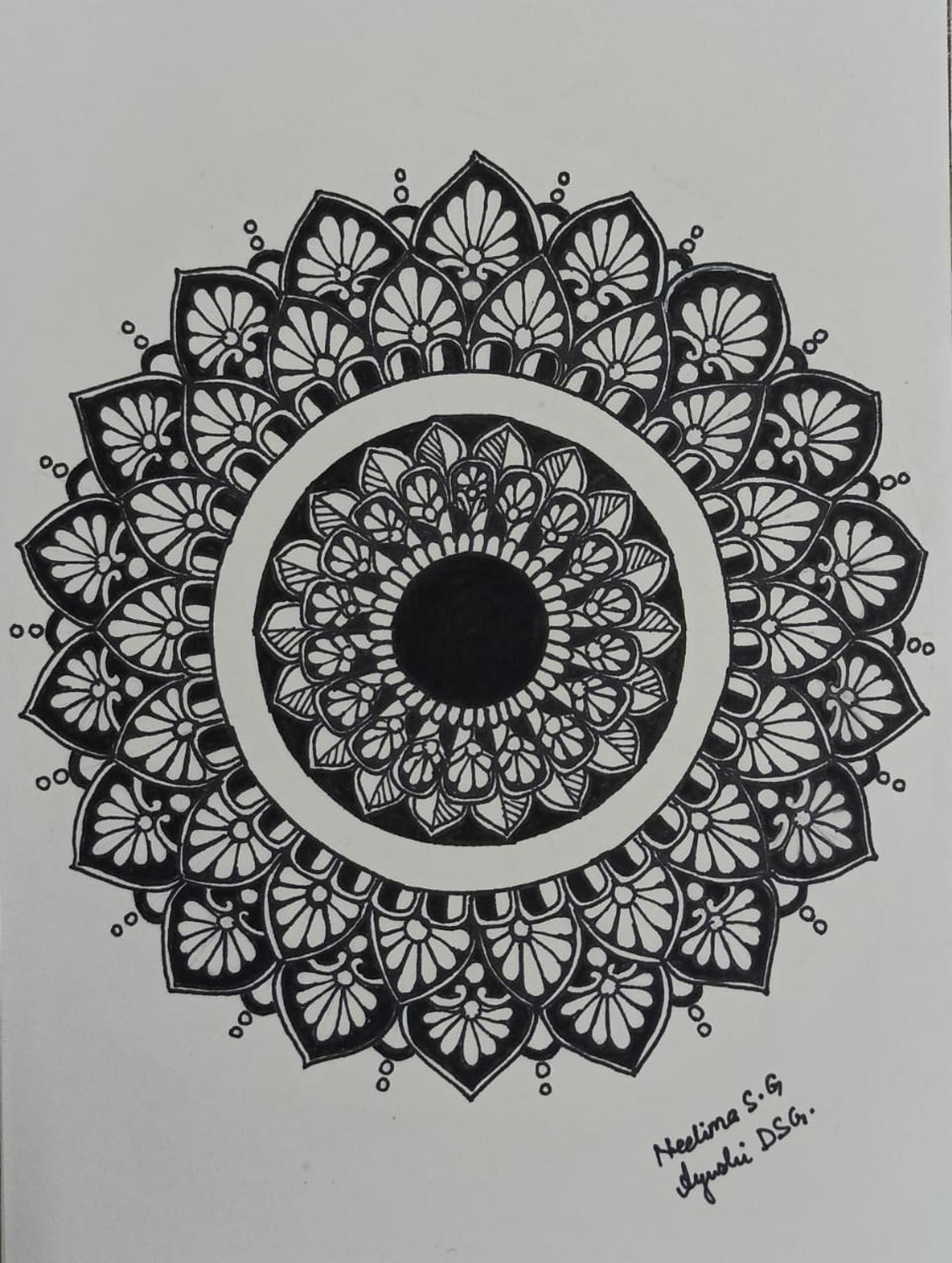 Buy Classic and beautiful black mandala Handmade Painting by MRS. NEELIMA  SINGH. Code:ART_8016_58467 - Paintings for Sale online in India.