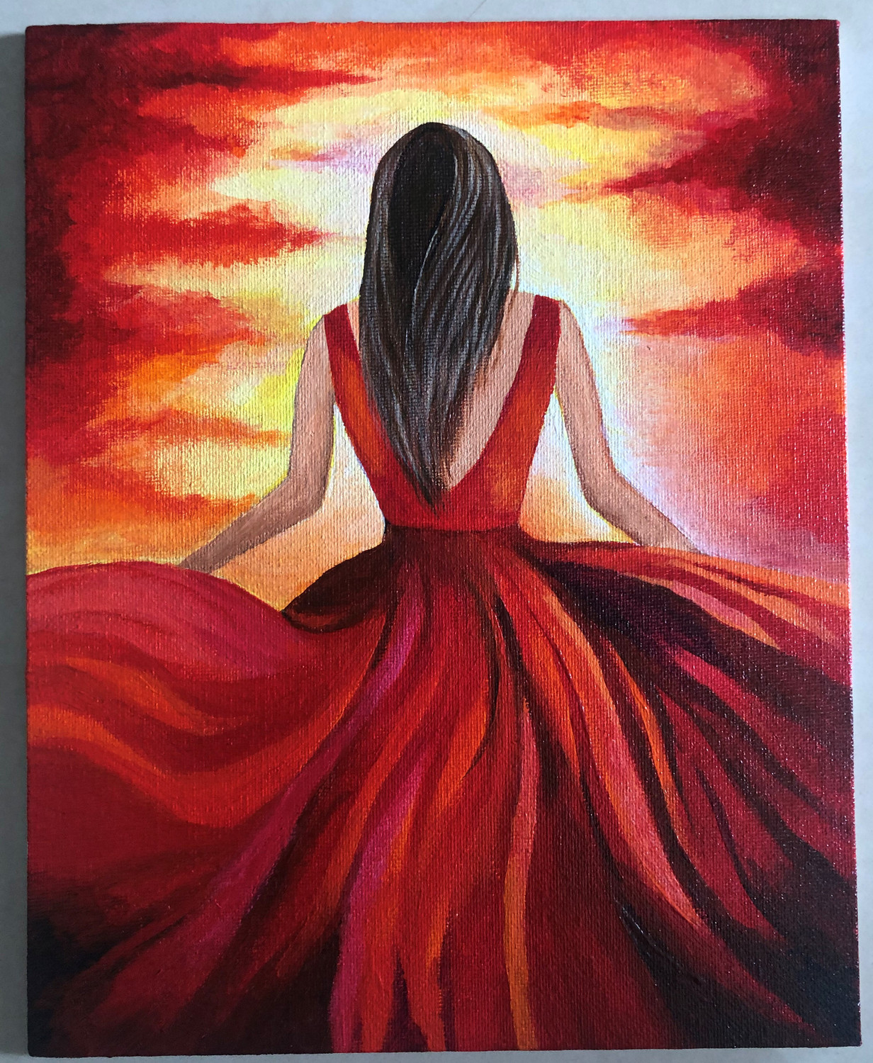 chinese dress ladies Abstract Painting Art Poster Girl in Red Dress Canvas Wall Art Decor Sexy  Woman Canvas Poster Artwork Wall Art Decor Picture Print Paintings for  Living Room Bedroom Bathroom Decoration, 16x24 inches, No
