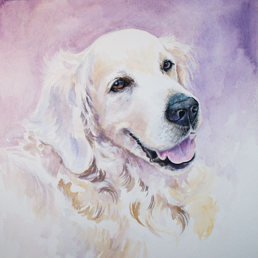 Buy Adoring Companion Realistic Watercolor Portrait Painting