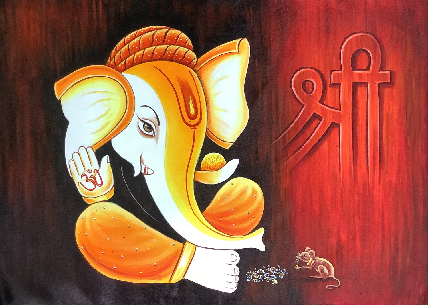 Lord Ganesha Drawing. Festival Background. Spiritual. Hinduism Banner.  Paint Brush stroke.Graphic. Vector. Gradient. Indian Religious Culture.  Divine Stock Photo - Alamy