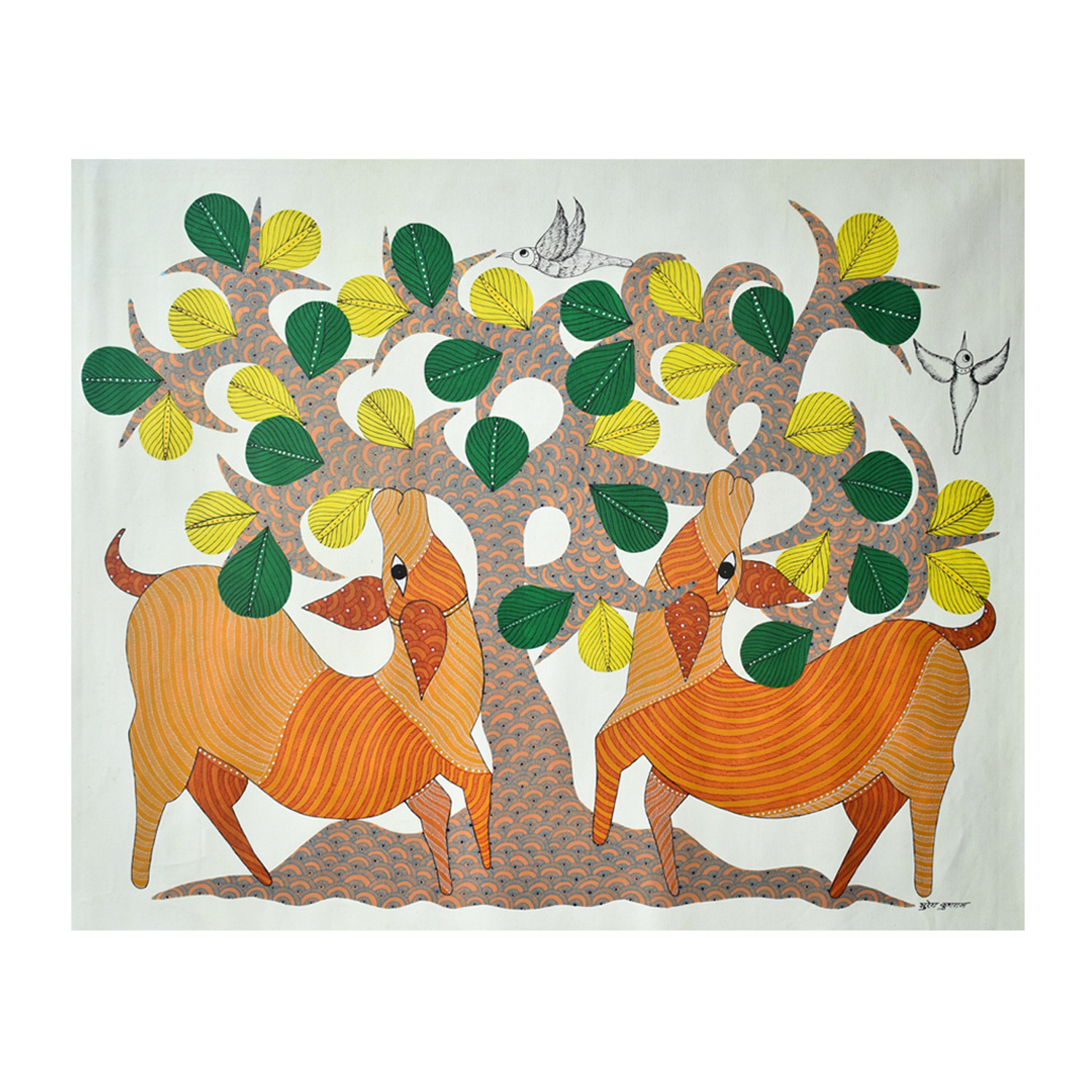 Dantesari Maai - Bastar Folk Art (4ft x 4ft) - International Indian Folk Art  Gallery