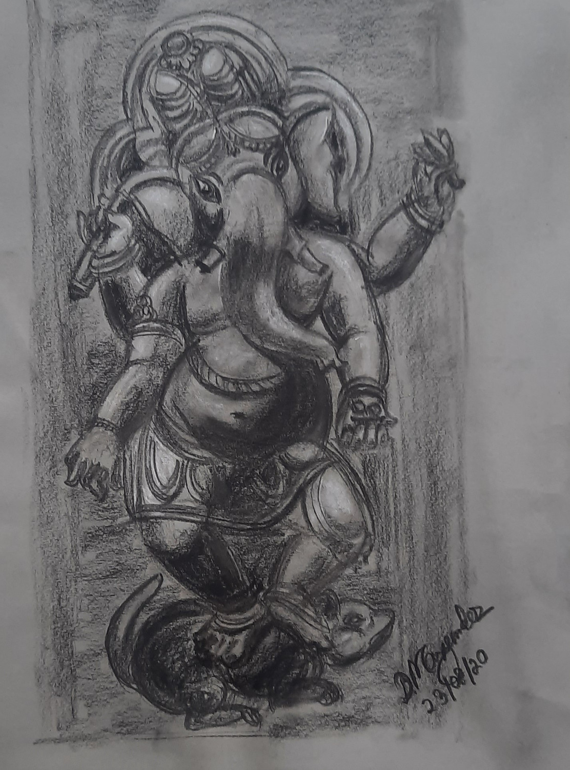 Skech Black Shri Ganesh Ji Pencil Sketch, Size: 8x12 at Rs 200/sheet in  Jalna