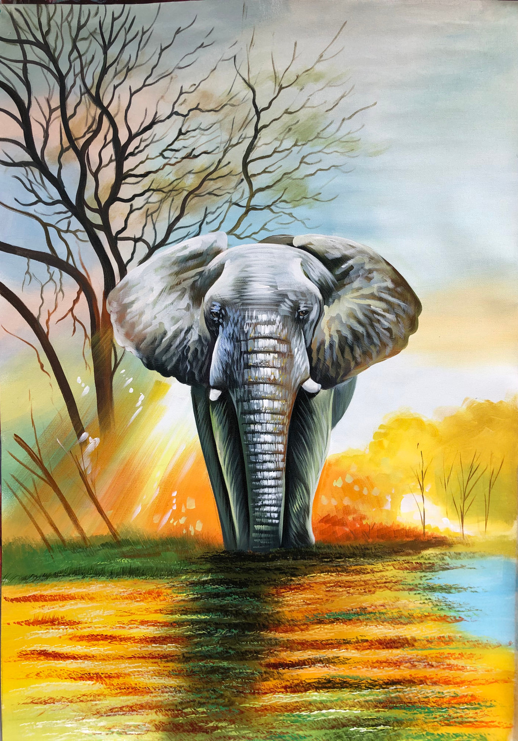 Buy Elephant Painting - Realism, Abstract, Contemporary Painting