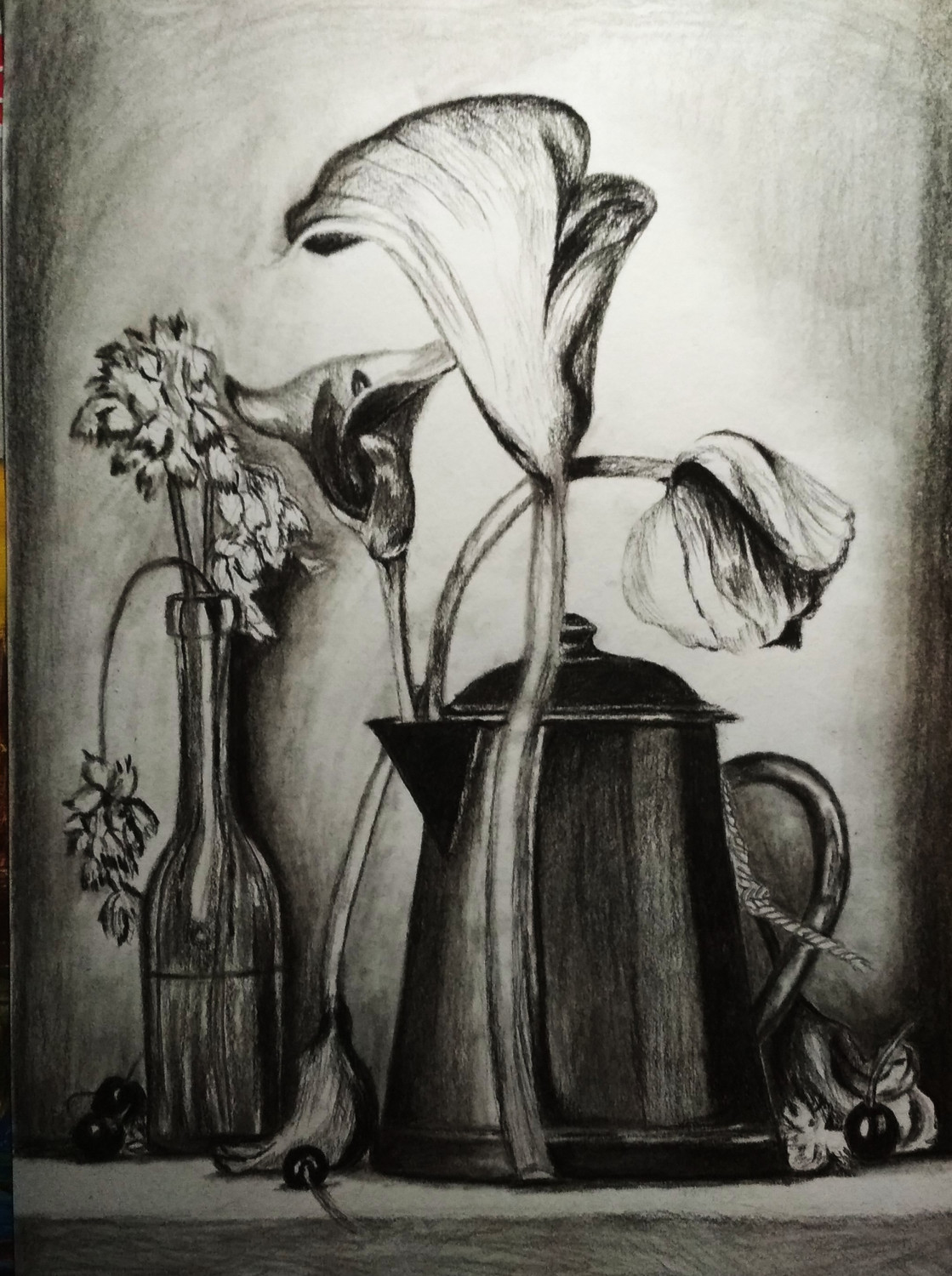 Tree Branch And Vase Still Life Pencil Drawing Signed Robert Ficarra Framed  | eBay