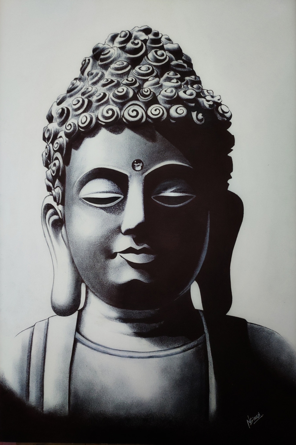 Gautam Buddha Art Drawing by Amit Verma | Saatchi Art