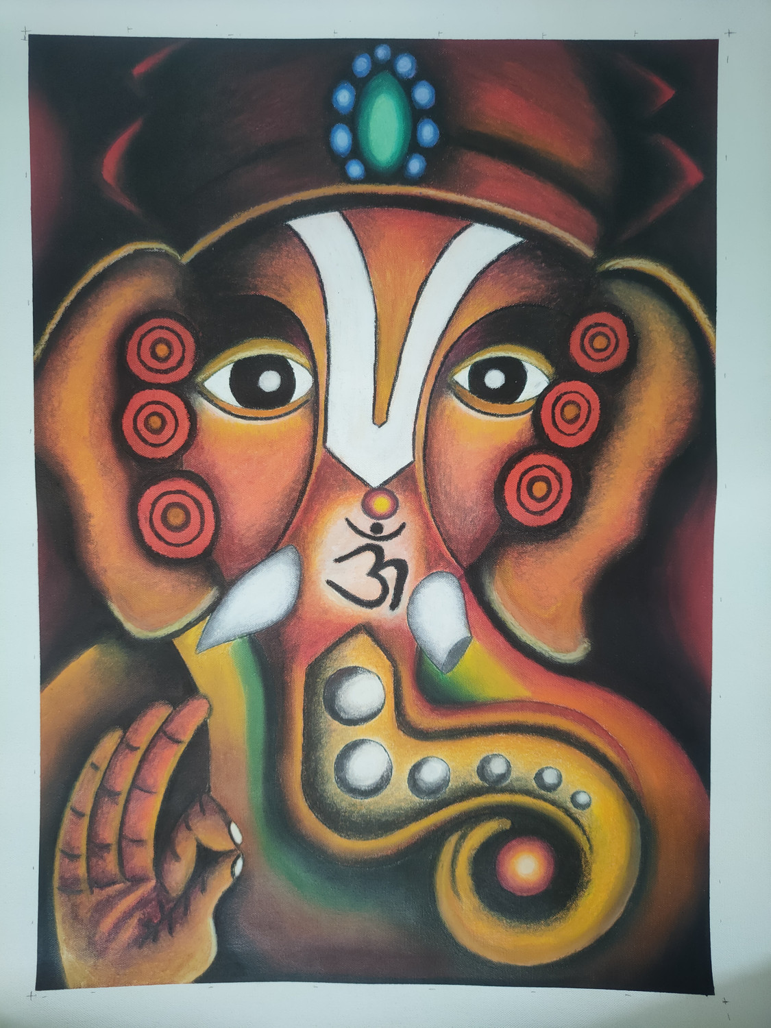 Buy Om Ganesha (ART_7664_53425) - Handpainted Art Painting - 13 in X 18in  Handmade Painting by Shamali Baware. Code:ART_7664_53425 - Paintings for  Sale online in India.
