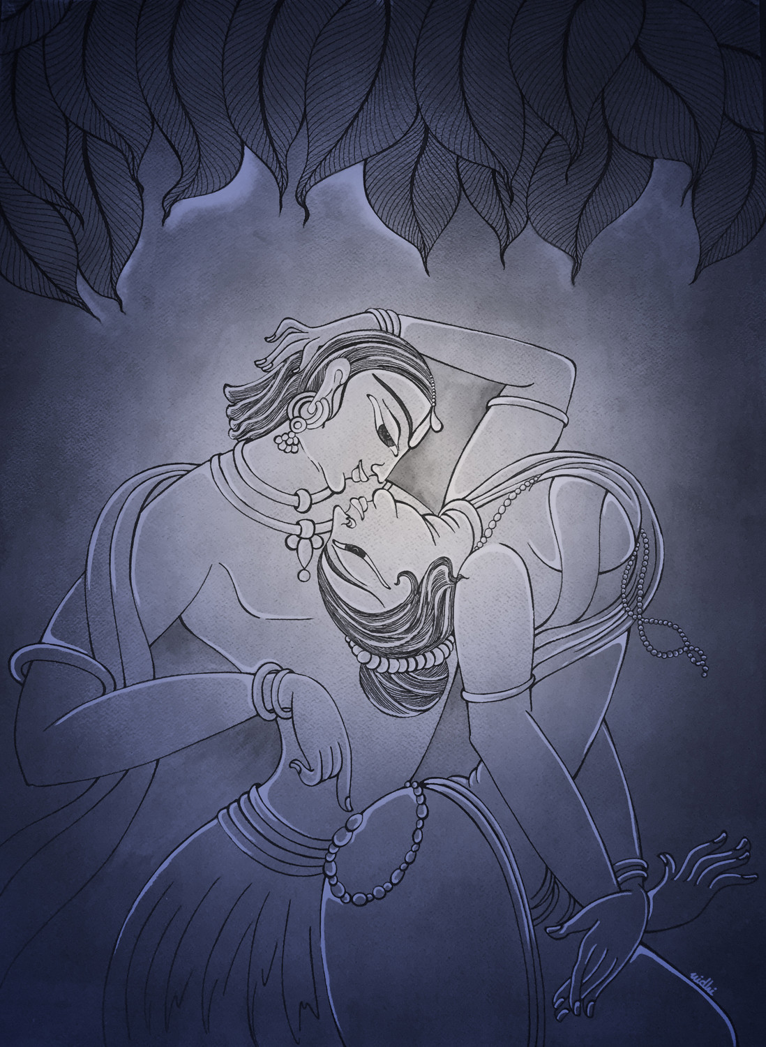 Buy Radha Krishna - Prem Ras- - Spiritual, Figurative, Minimalist ...