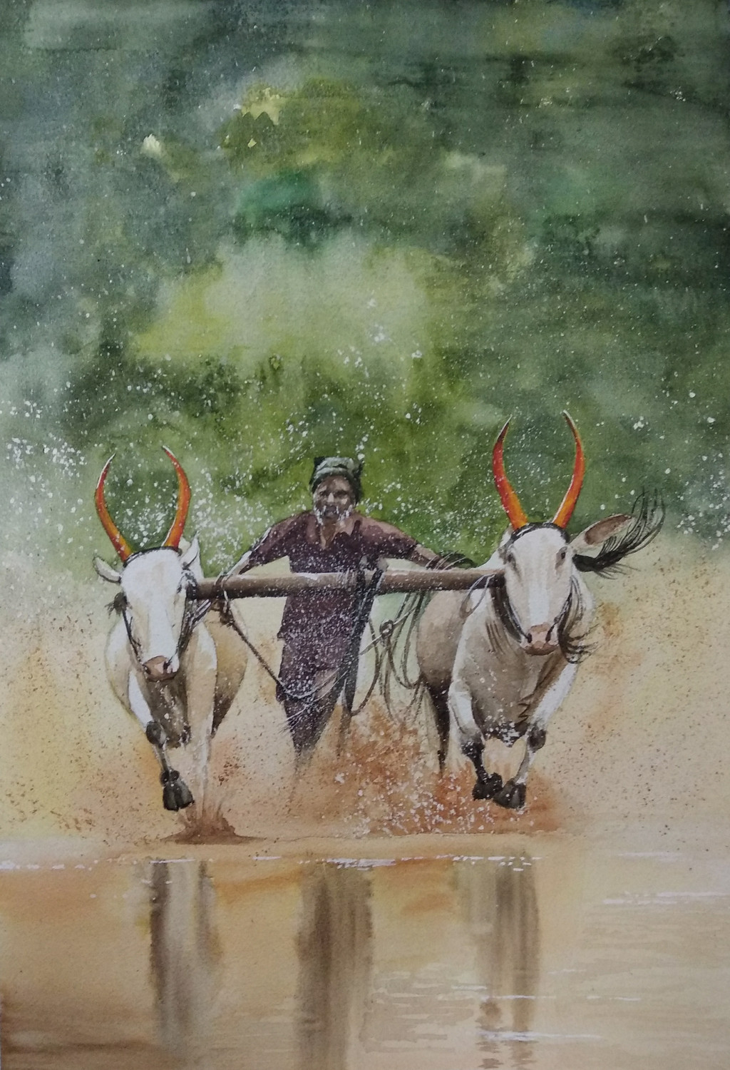 絵画 farmer paintings Buy Farmer Handmade Painting by VINAYAK CHAVAN. Code