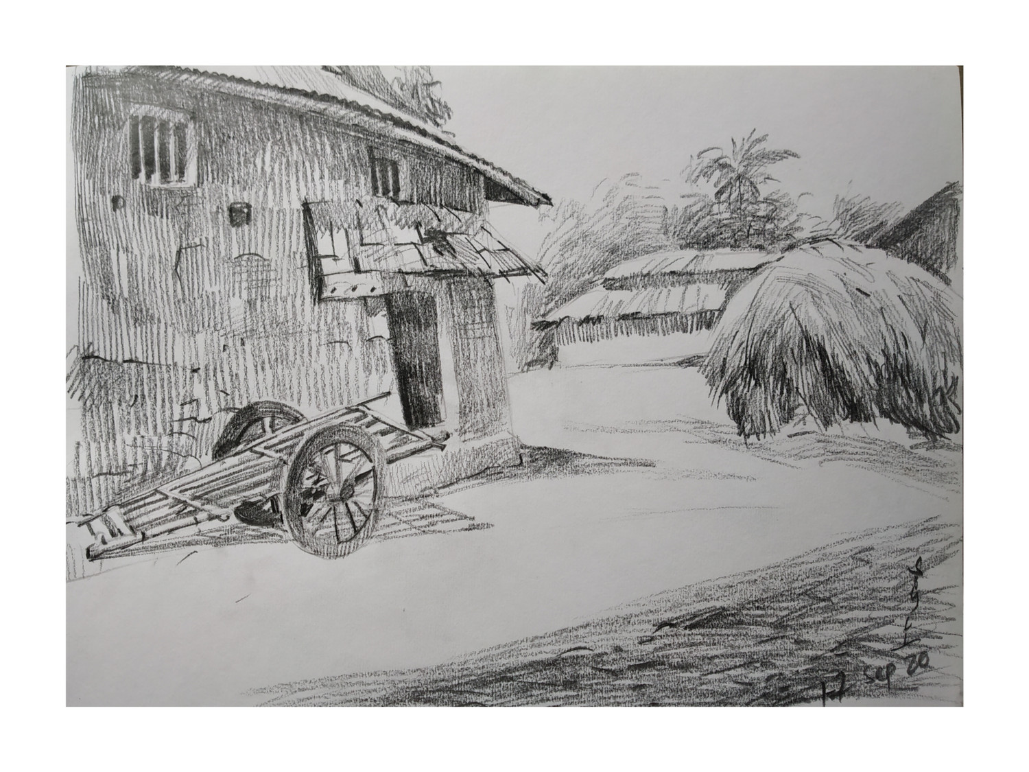 Beautiful drawing on village life — Steemit