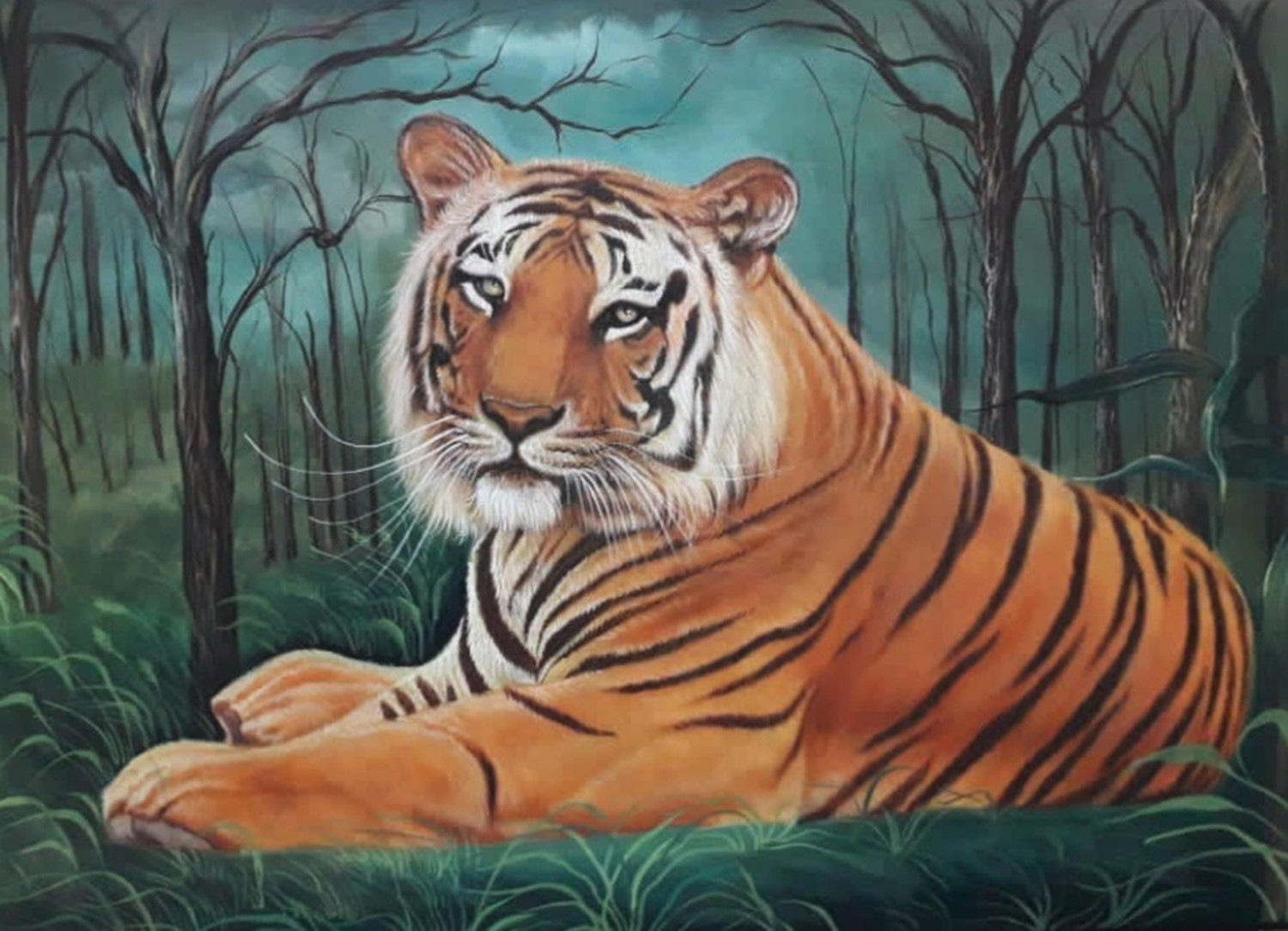 Nature View Hand Painted canvas painting, landscape art work, view painting,  nature painting, Painting by manish vaishnav