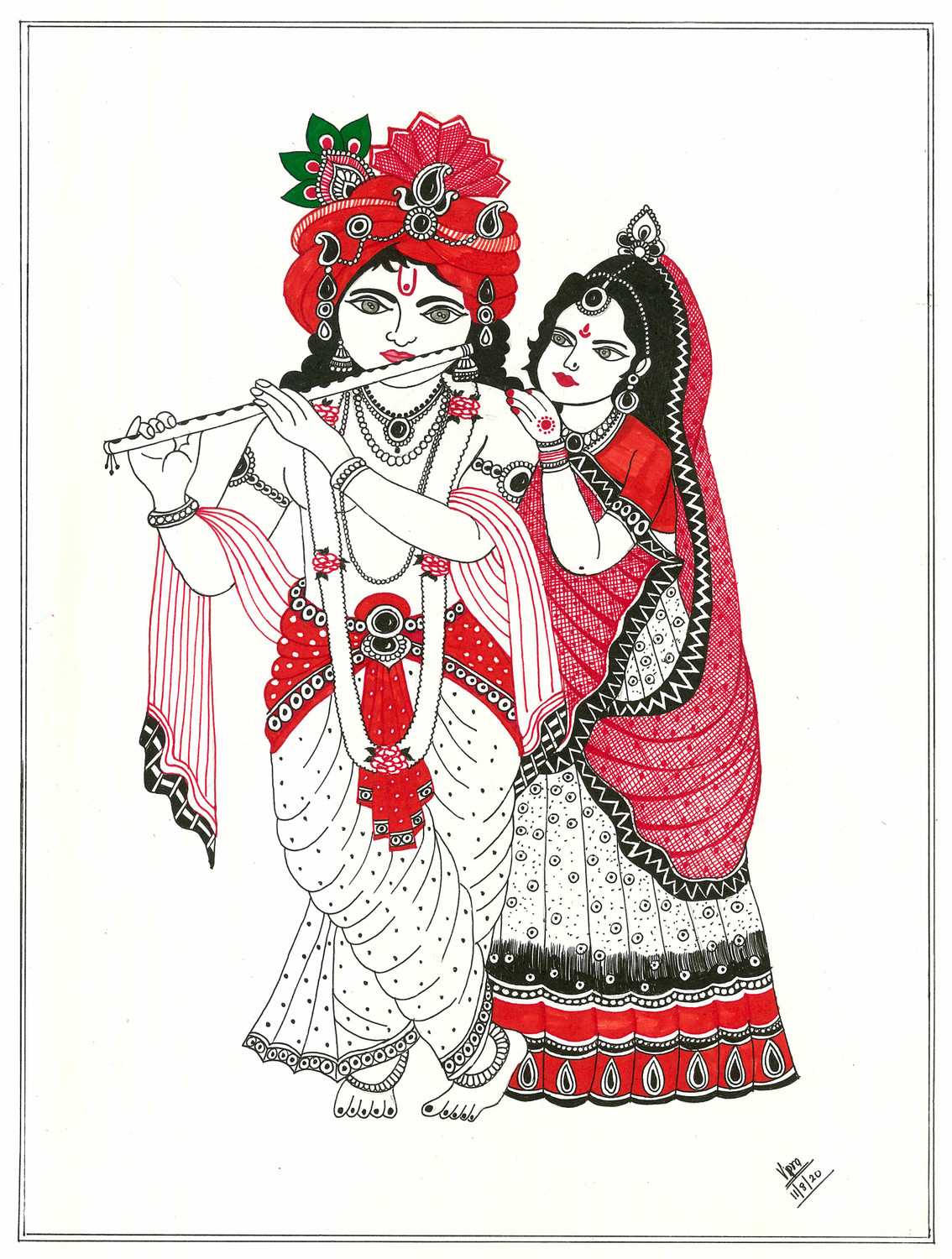 Radhe Radhe 🙏❤ #krishna Krishna ji drawing | Instagram