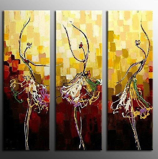 Passion Abstract Dancers In Motion Modern, Expressive Handmade Painting
