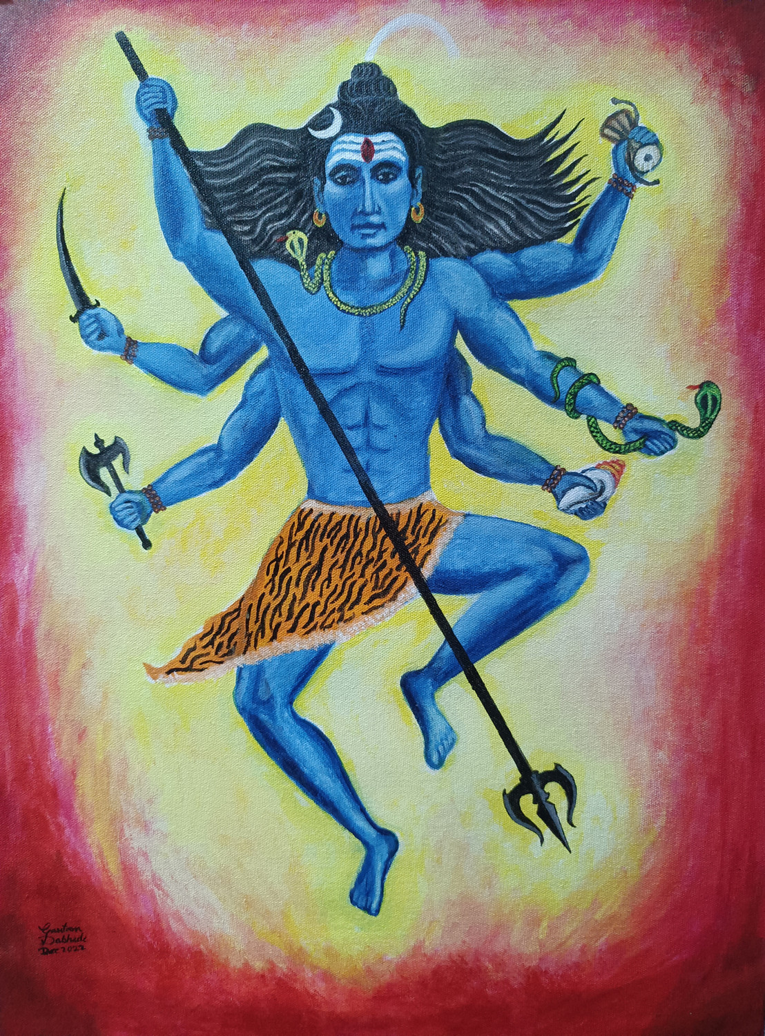 PIXELARTZ Canvas Painting - Lord Shiva Tandav : Amazon.in: Home & Kitchen