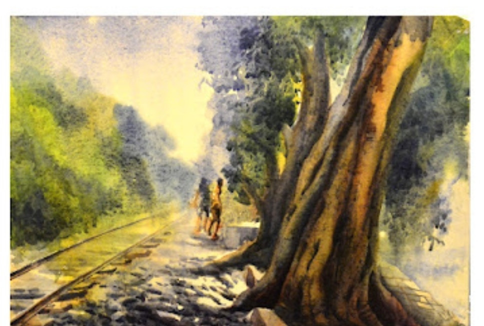 Buy Unknown Destination - Watercolor Landscape Painting Online | Fizdi