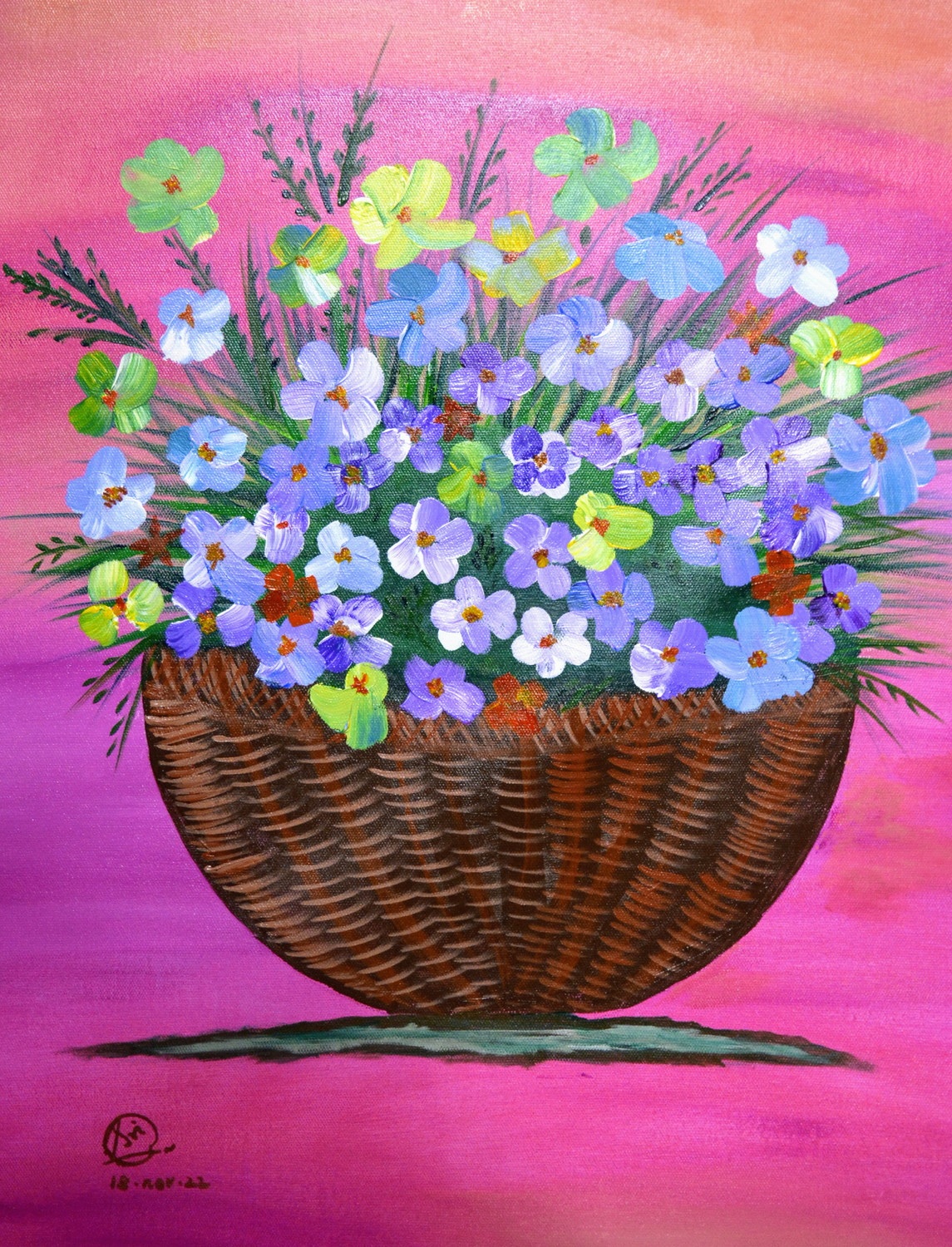 Buy Simple Floral Handmade Painting by SRIDHAR R. Code:ART_8580_73843 -  Paintings for Sale online in India.