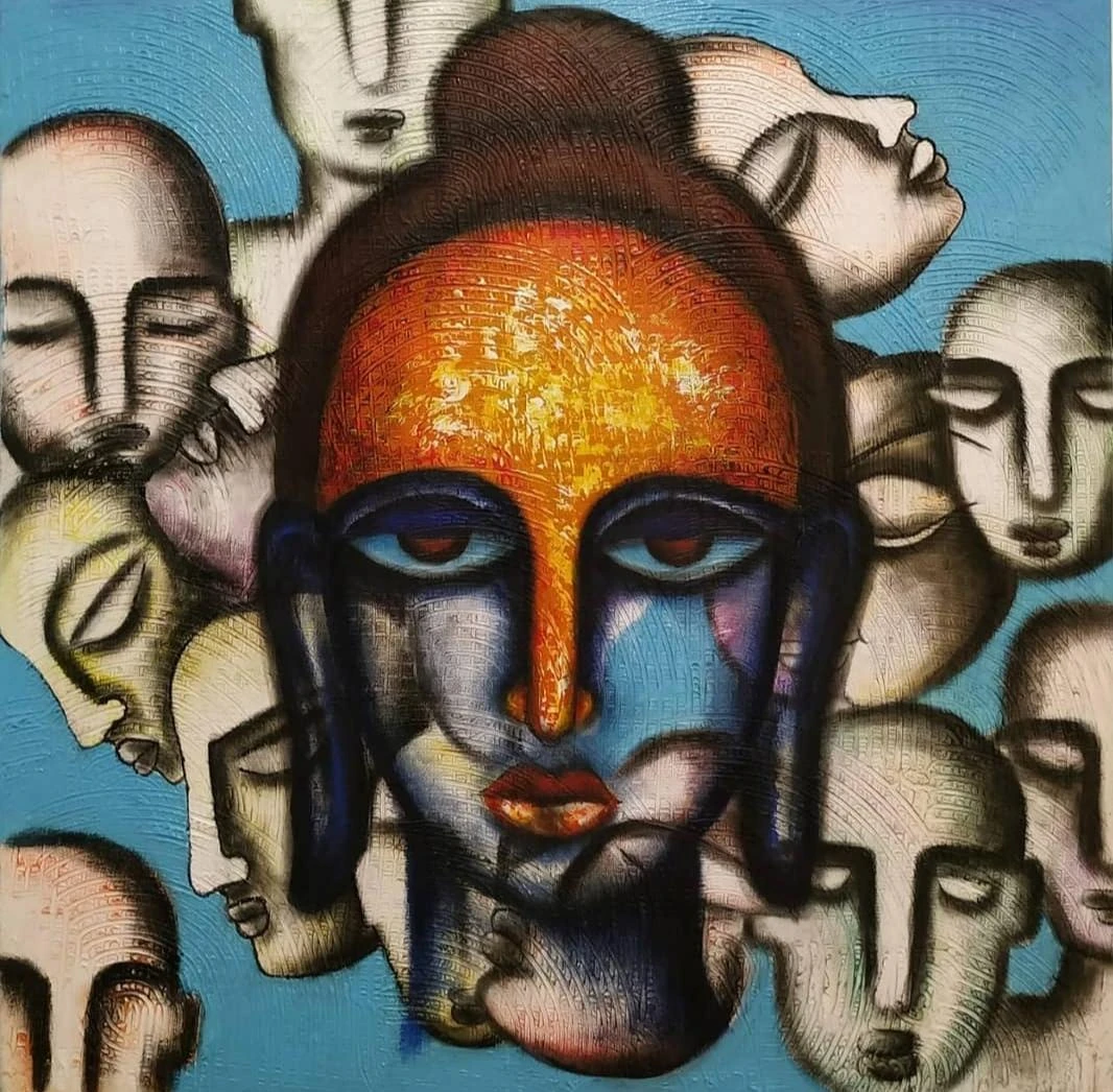 Buy Friends - Abstract, Contemporary, Surreal Painting Online | Fizdi
