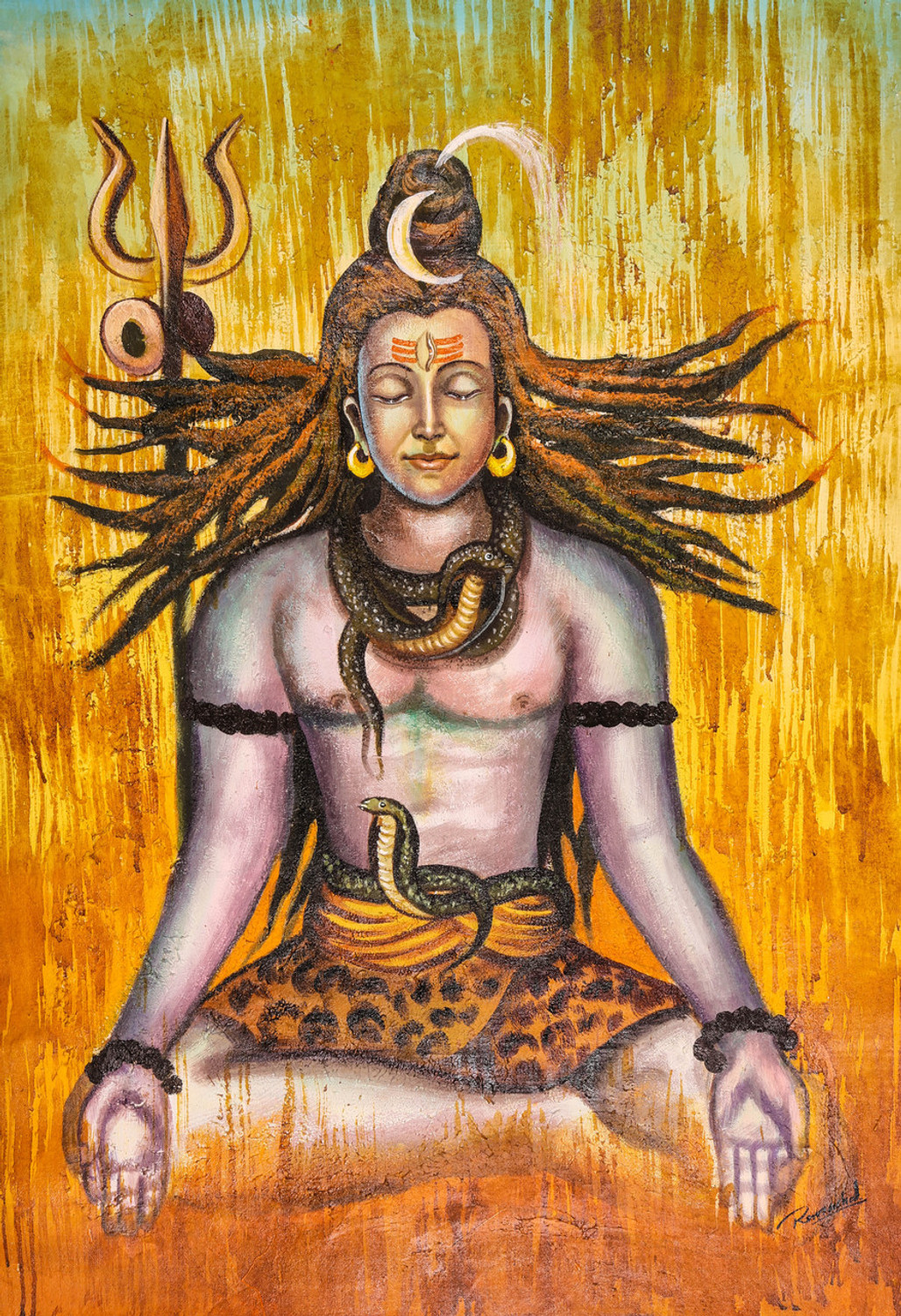 Download Bholenath HD Shiva Meditating Sunset Wallpaper | Wallpapers.com