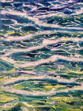 Waves Texture (ART_2144_18439) - Handpainted Art Painting - 12in X 9in