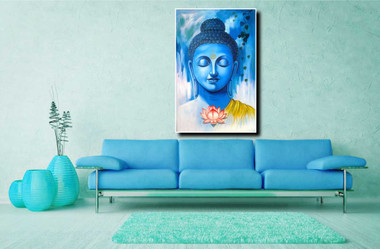 Great Buddha01 - Handpainted Art Painting - 24in X 36in