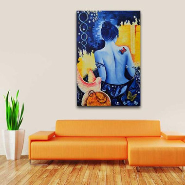 Dream Girl Painting (ART_3689_23649) - Handpainted Art Painting - 30in X 20in