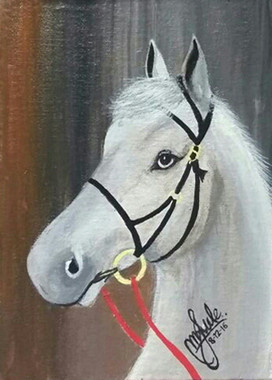 Horse painting (ART_2979_20638) - Handpainted Art Painting - 12in X 16in