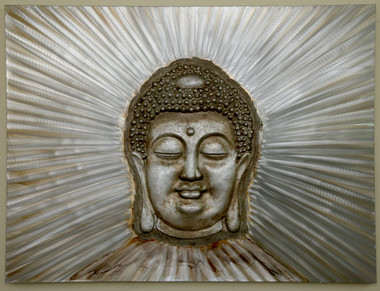 Buddha's Radiance - AmitƒÅbha. (ART_5777_33624) - Handpainted Art Painting - 48in X 36in (Framed)