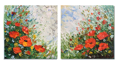 Flower painting  (ART_6706_43385) - Handpainted Art Painting - 30in X 15in