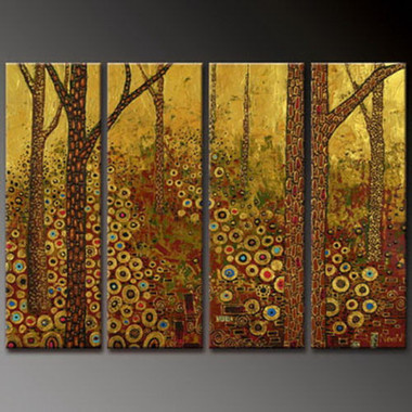 Way Through Woodland - Handpainted Art Painting - 48in X 36in