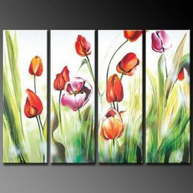 Blooming Delight - Handpainted Art Painting - 48in X 36in