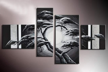 Tree Furnish 10 - Handpainted Art Painting - 68in X 32in