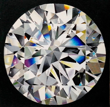 Cristle edges of diamond (ART_5868_46342) - Handpainted Art Painting - 22in X 22in