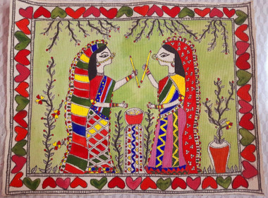 Indian culture (ART_8634_67461) - Handpainted Art Painting - 8in X 6in