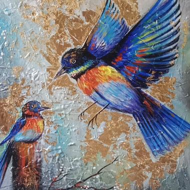 Bird painting (ART_8562_70686) - Handpainted Art Painting - 24in X 36in
