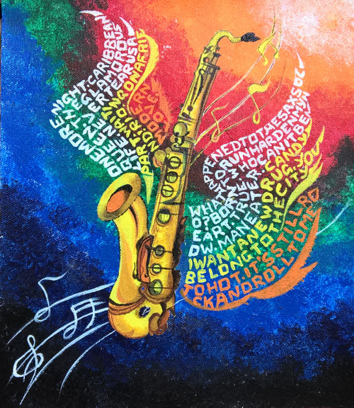 Buy SAX POWER! Handmade Painting by PRIYANKA ALI. CodeART_5193_30086