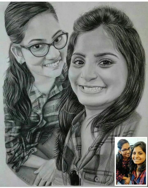 Order Handmade Pencil Sketch Portrait Online from India