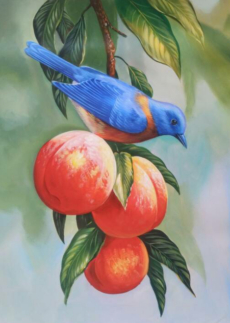 Love Birds 24in X 36inrajven032436acrylic Colorsbird - 