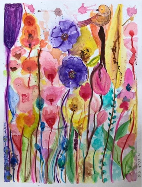 Spring!! (ART_7785_52471) - Handpainted Art Painting - 9in X 12in Spring!! (ART_7785_52471) - Handpainted Art Painting - 9in X 12in
