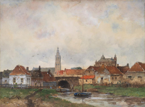 Upper Lock At Steenbergen By Willem C Rik (PRT_6879) - Canvas Art Print - 38in X 28in Upper Lock At Steenbergen By Willem C Rik (PRT_6879) - Canvas Art Print - 38in X 28in