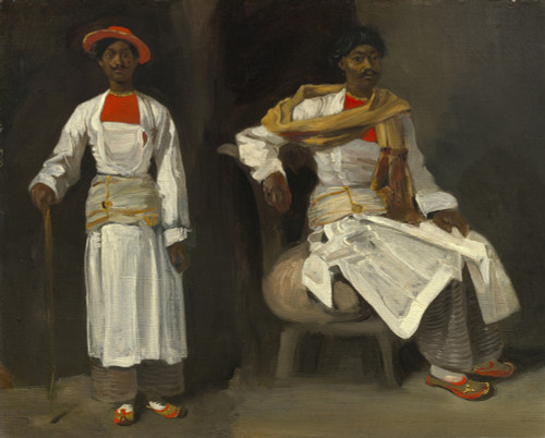 Two Studies Of An Indian From Calcutta,Seated And Standing ( 1823 1824) By Eugène Delacroix (PRT_9376) - Canvas Art Print - 23in X 19in Two Studies Of An Indian From Calcutta,Seated And Standing ( 1823 1824) By Eugène Delacroix (PRT_9376) - Canvas Art Print - 23in X 19in