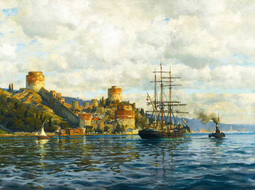 View Of The Bosphorus With Rumelihisari By Michael Zeno Diemer (PRT_9515) - Canvas Art Print - 25in X 18in View Of The Bosphorus With Rumelihisari By Michael Zeno Diemer (PRT_9515) - Canvas Art Print - 25in X 18in