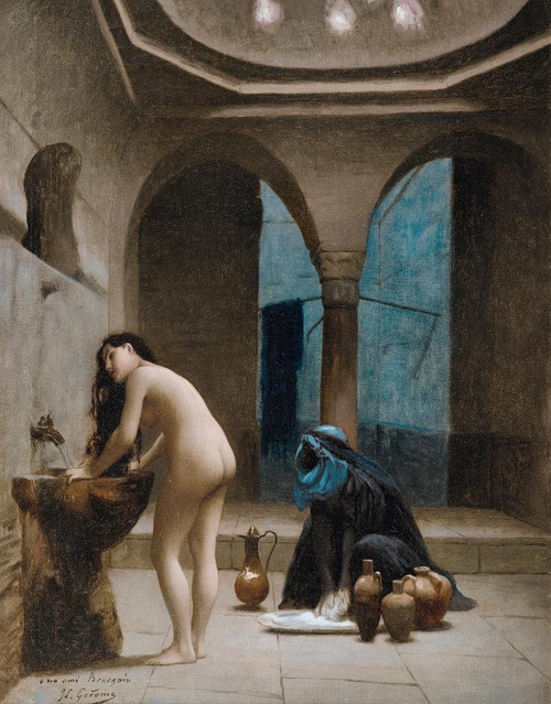 Study For A Maure Bath, Turkish Woman In The Bath By Jean Léon Gérôme (PRT_10898) - Canvas Art Print - 22in X 28in Study For A Maure Bath, Turkish Woman In The Bath By Jean Léon Gérôme (PRT_10898) - Canvas Art Print - 22in X 28in