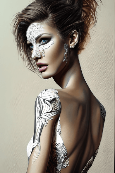 Fashion Model (PRT_8991_74985) - Canvas Art Print - 11in X 16in