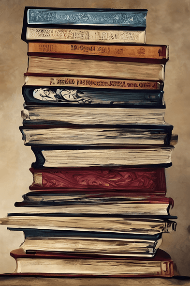 Books (PRT_8991_74981) - Canvas Art Print - 11in X 16in