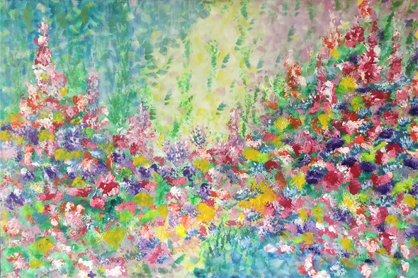 Valley of Flowers (ART_6586_74957) - Handpainted Art Painting - 36in X 24in