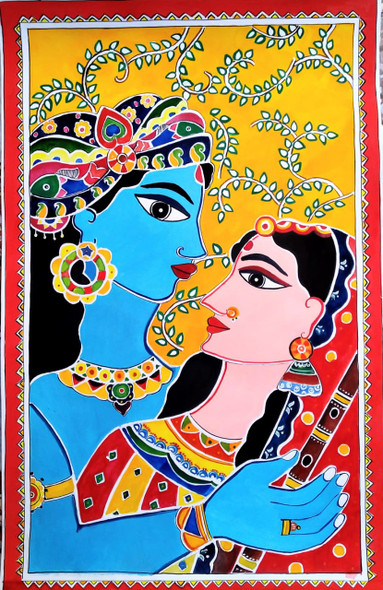 ' A symbol of Platonic Love' (ART_9038_75030) - Handpainted Art Painting - 14in X 22in