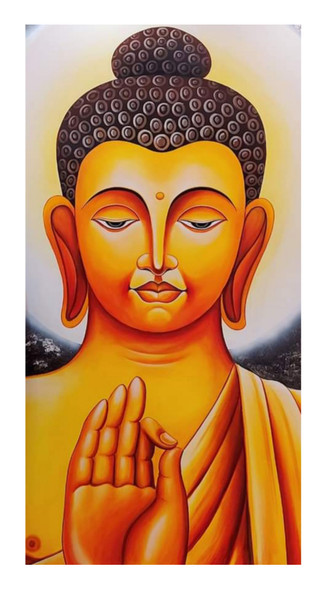 Buddham - Series 11 (ART_8015_75172) - Handpainted Art Painting - 30in X 60in