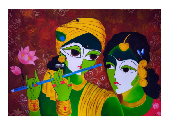 Premlila - Series 17 (ART_8015_75165) - Handpainted Art Painting - 36in X 24in